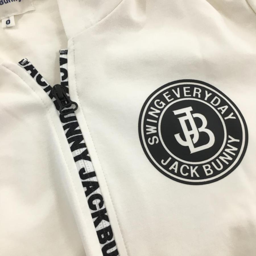Jack Bunny!!（ジャックバニー） ジップパーカー 白×黒 ロゴファスナー