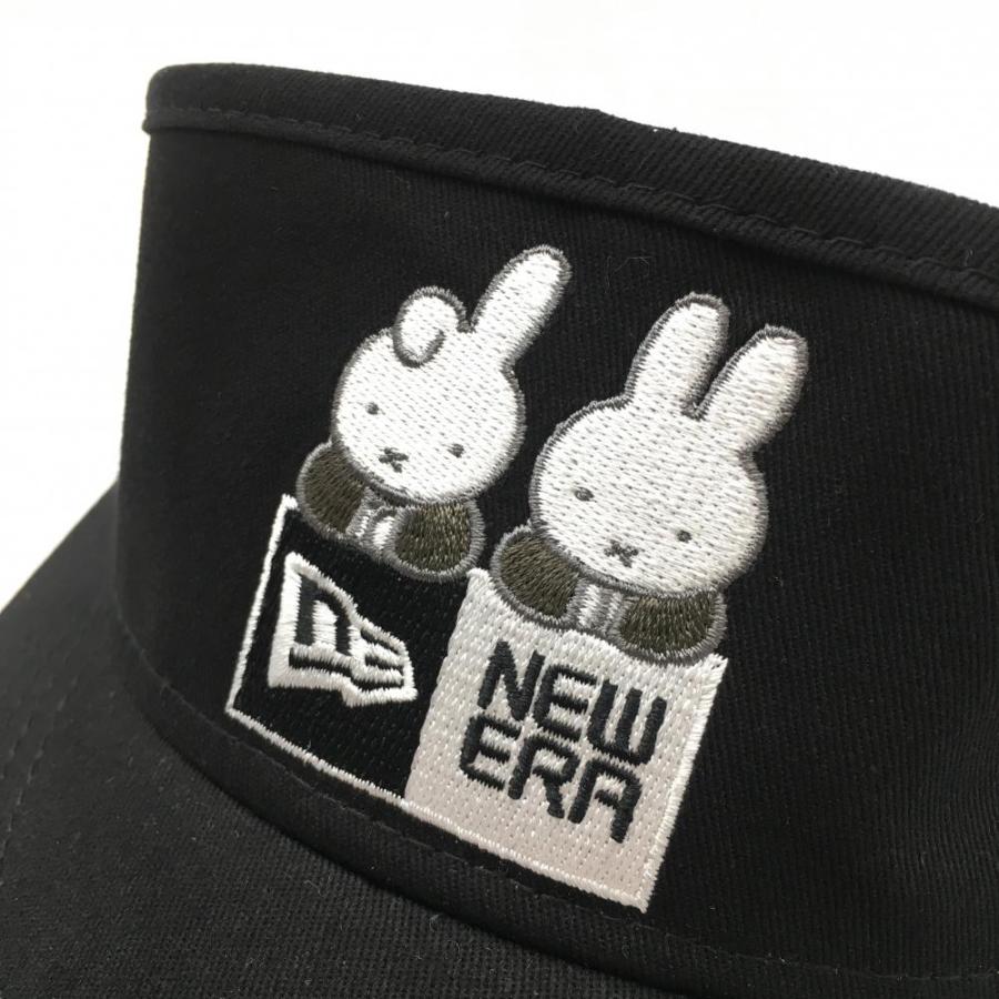 超美品】ニューエラ サンバイザー 黒×白 ミッフィー ゴルフウェア New