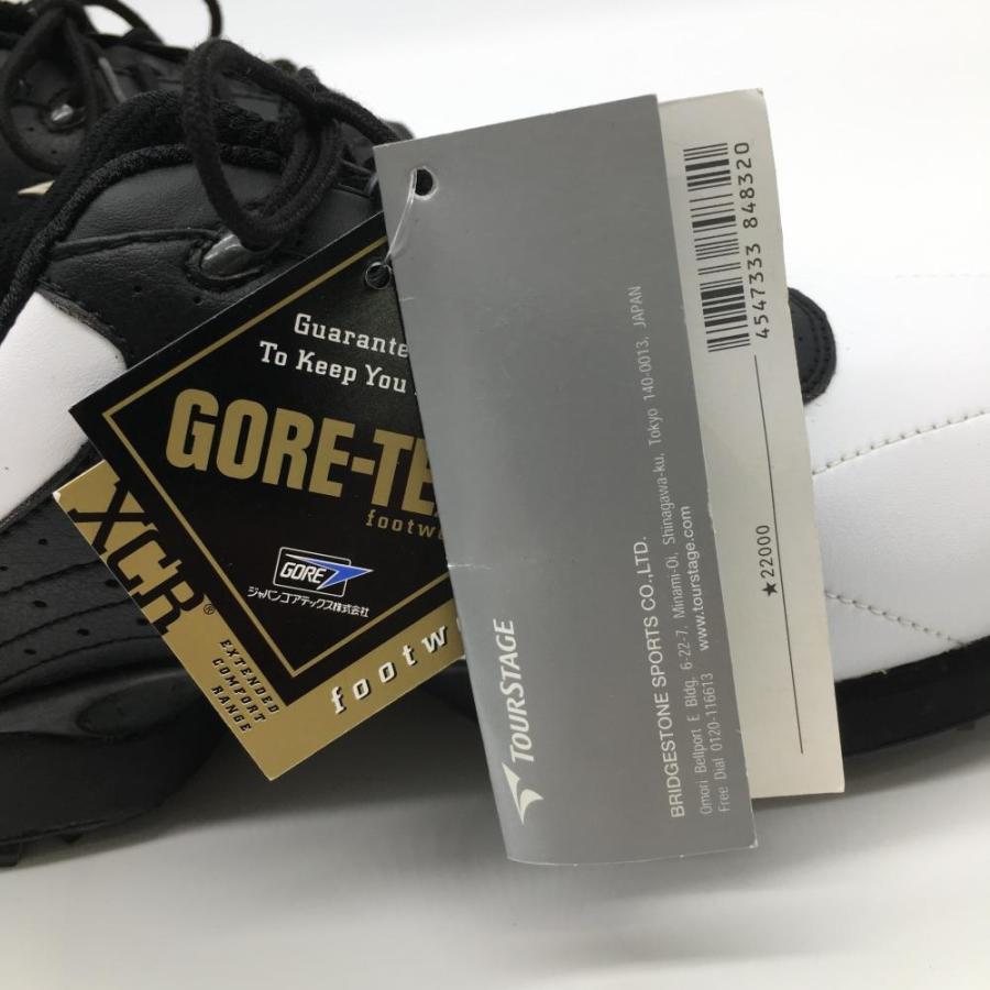 TOURSTAGE ツアーステージ ゴルフシューズ 白×黒 SHV500 GORE-TEX