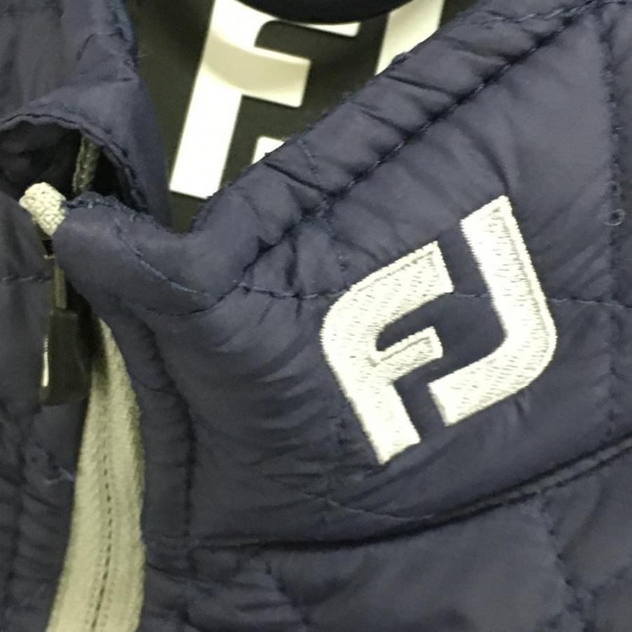 超美品】フットジョイ 中綿ナイロンベスト ネイビー キルティング 無地