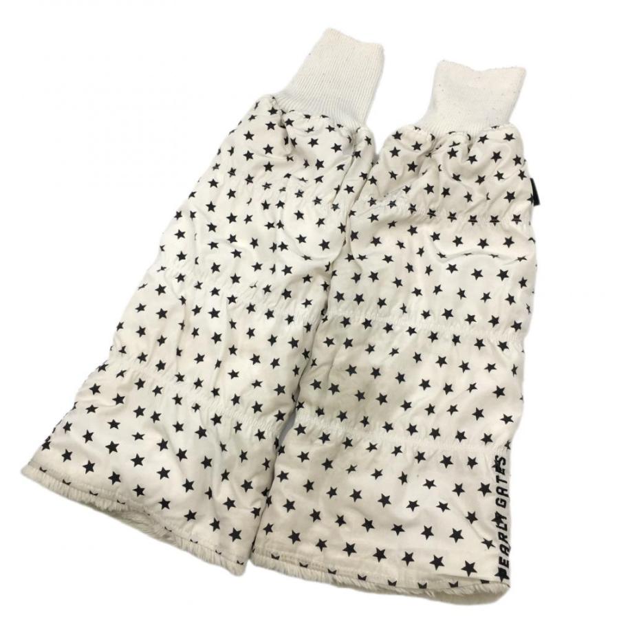 PEARLY GATES 星柄 レッグウォーマー パーリーゲイツ レッグウォーマー 白×黒 星柄 内側ファー レディース