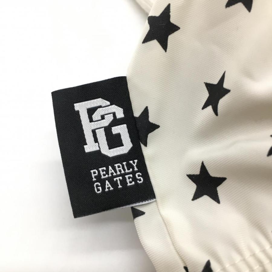 パーリーゲイツ レッグウォーマー 白×黒 星柄 内側ファー レディース