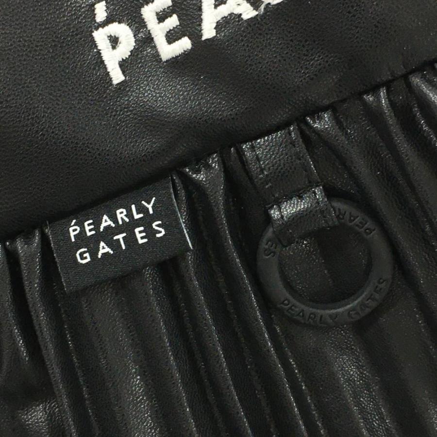 PEARLY GATES パーリーゲイツ プリーツスカート 黒×白 ベルト部 PEARLY GATES パーリーゲイツ プリーツスカート 黒×白 ベルト部