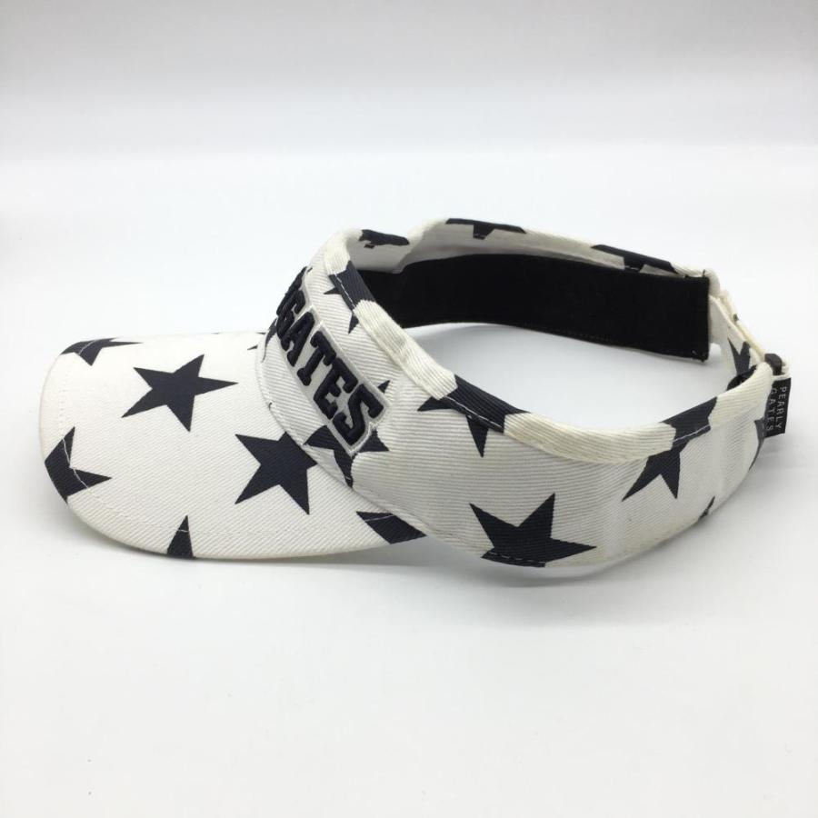PEARLY GATES（パーリーゲイツ） サンバイザー 白×ネイビー 星柄 FR