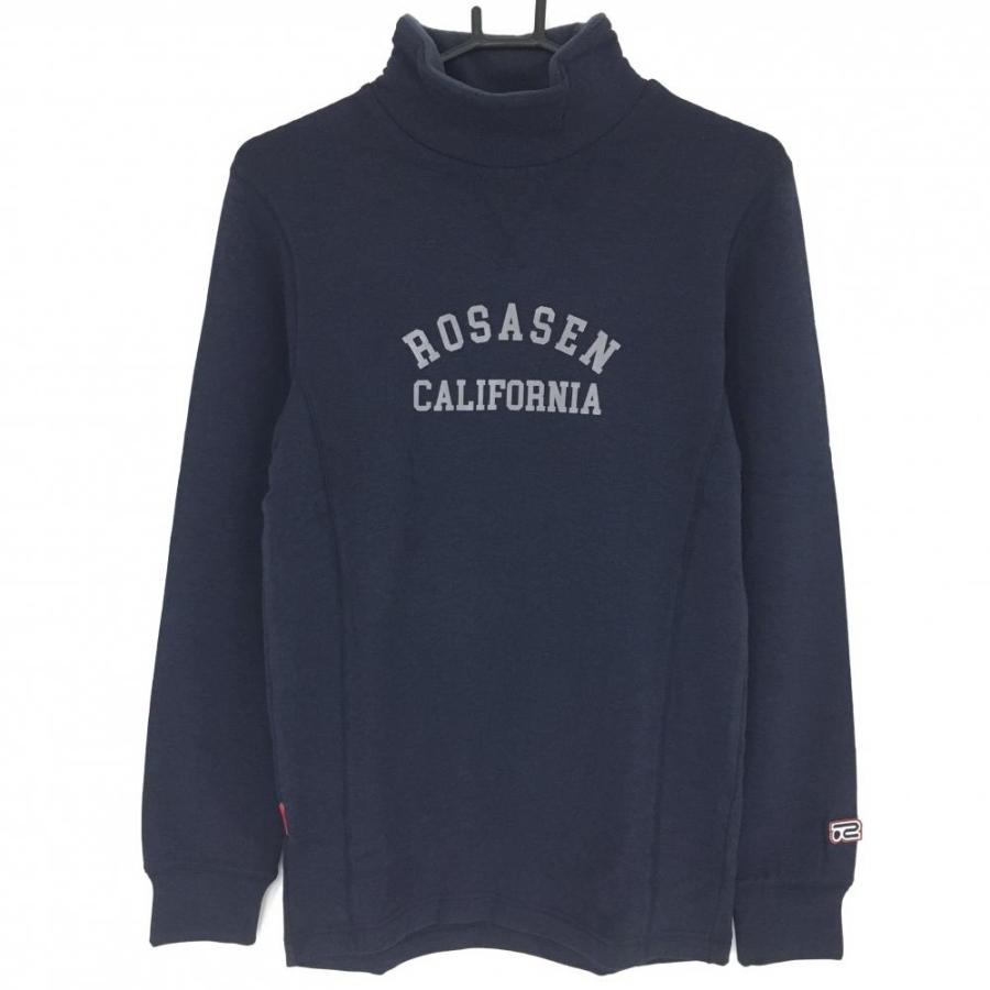 Rosasen（ロサーセン） 長袖ハイネックシャツ ネイビー ネック・裏起毛 