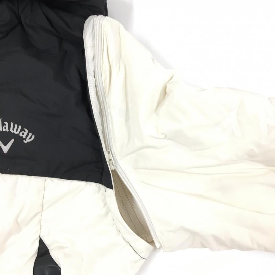 キャロウェイ 2WAYダウンジャケット 白×黒 バイカラー 軽量 袖着脱・フード固定可 メンズ M ゴルフウェア 2021年モデル  Callaway（美品）／40%OFF価格