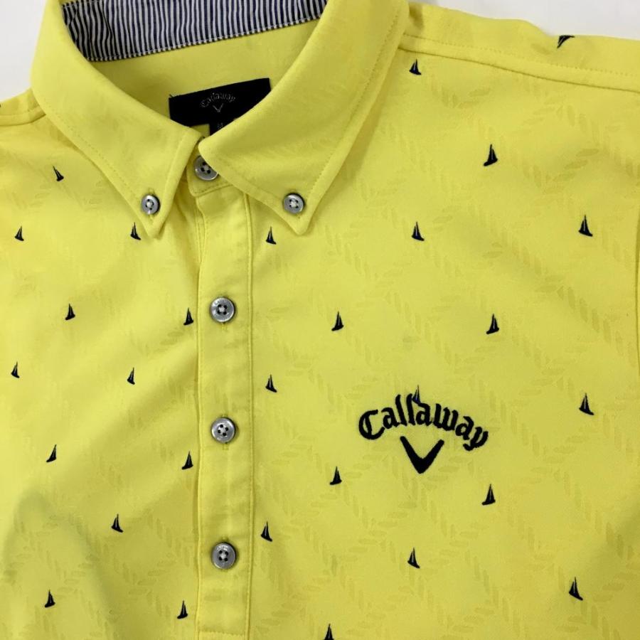 Callaway（キャロウェイ） 半袖ポロシャツ イエロー×ネイビー チェック