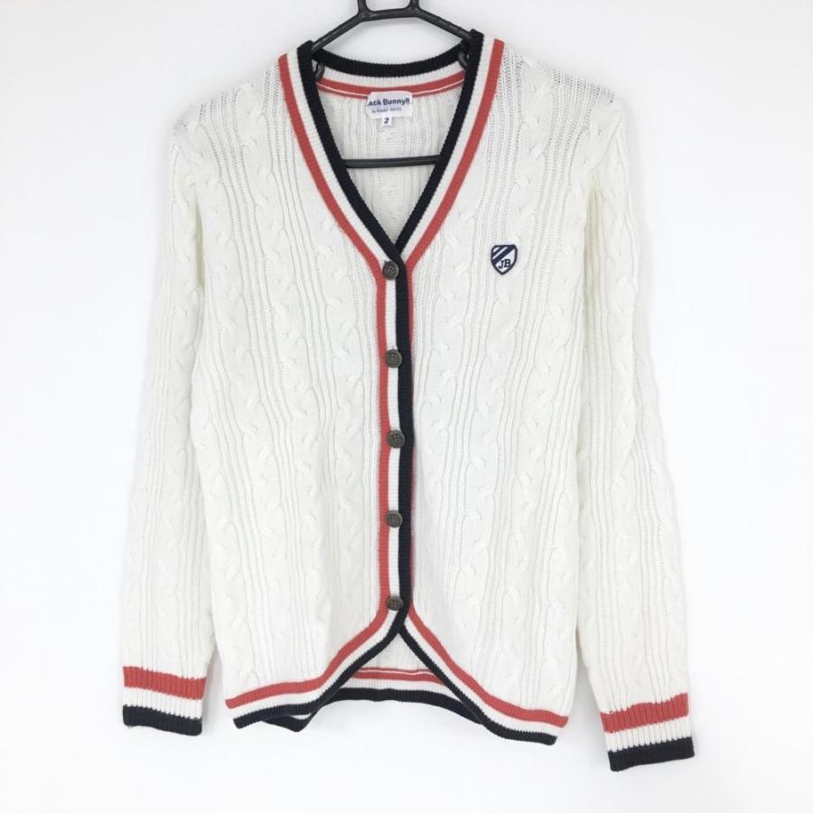 Jack Bunny!!（ジャックバニー） ニットカーディガン 白×ネイビー