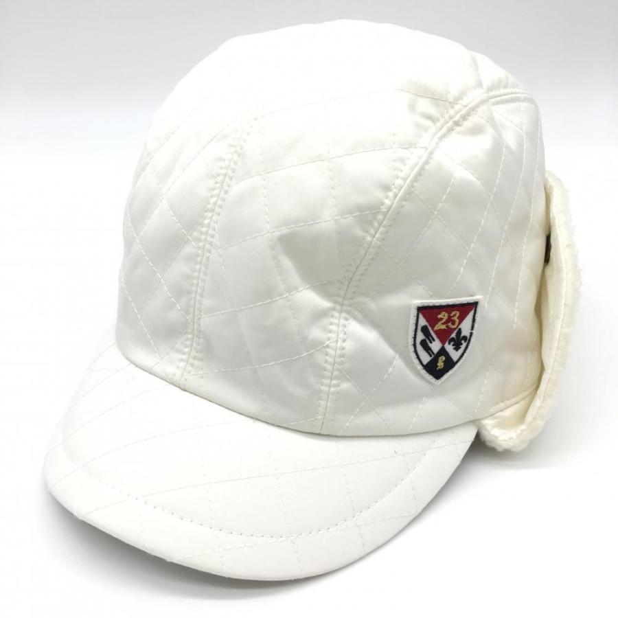 23区GOLF 23区スポーツ 耳当て付きキャップ 白 キルティング×ボア F