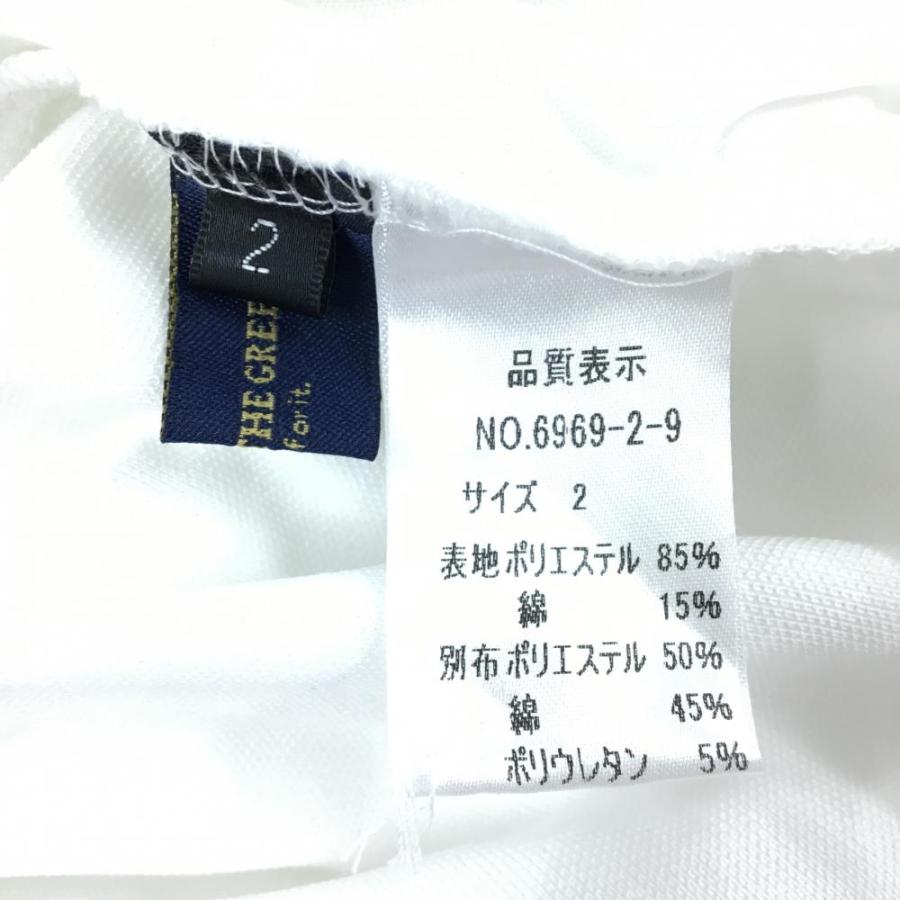 キスオンザグリーン 半袖ポロシャツ 白 レース 花編み レディース 2(M