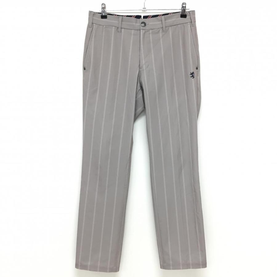 Admiral メンズゴルフパンツ (L) 超美品】アドミラル パンツ グレー×白 ストライプ ストレッチ