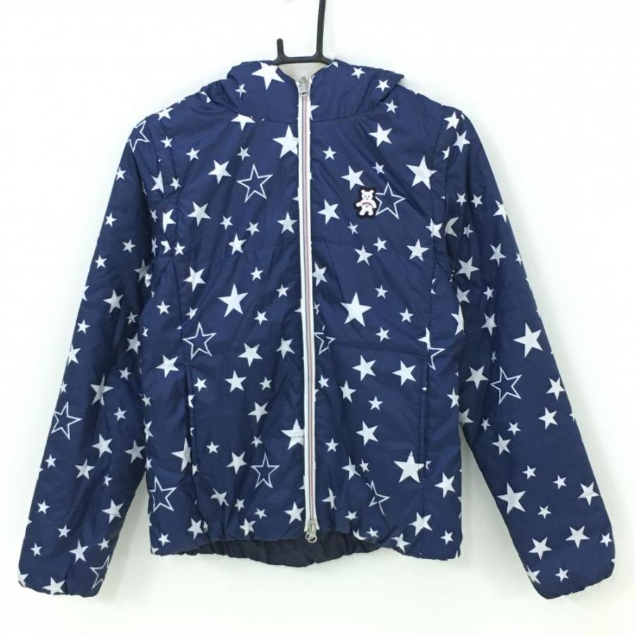 超美品】キャロウェイ リバーシブル中綿ジャケット ネイビー×白 星総柄