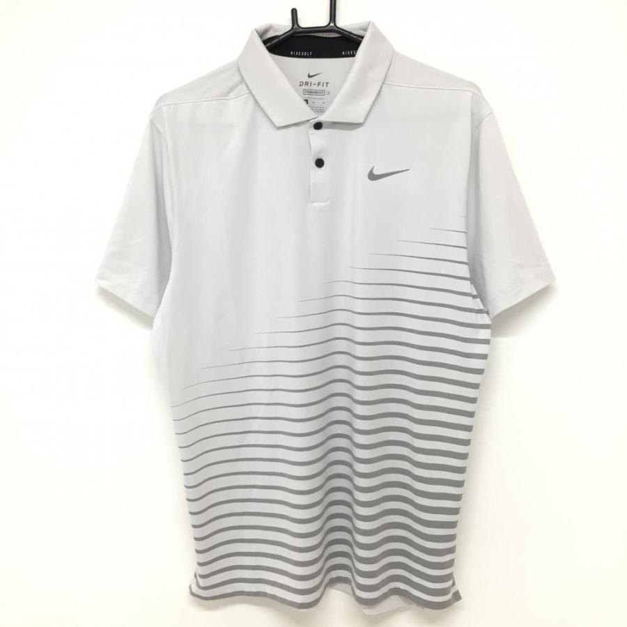 NIKE（ナイキ） ナイキゴルフ 半袖ポロシャツ ライトグレー 前ボーダー
