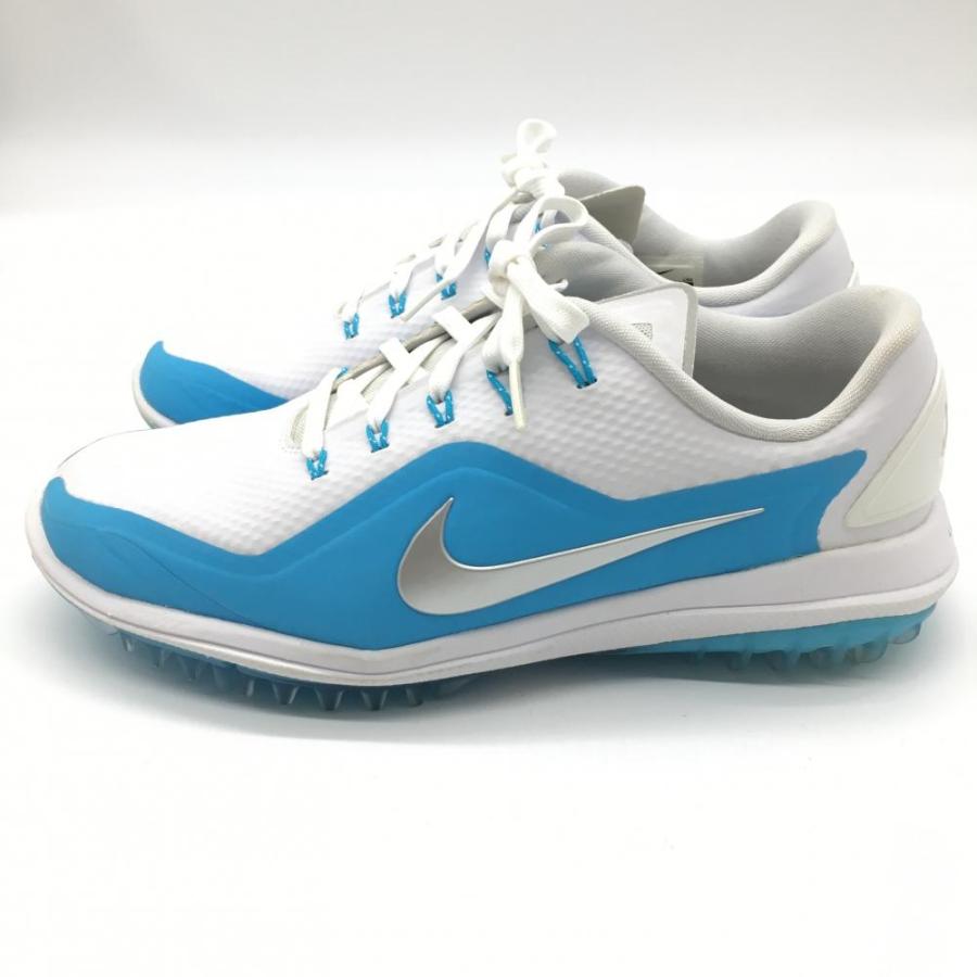 NIKE（ナイキ） ゴルフシューズ 白×ライトブルー スパイクレス ルナ