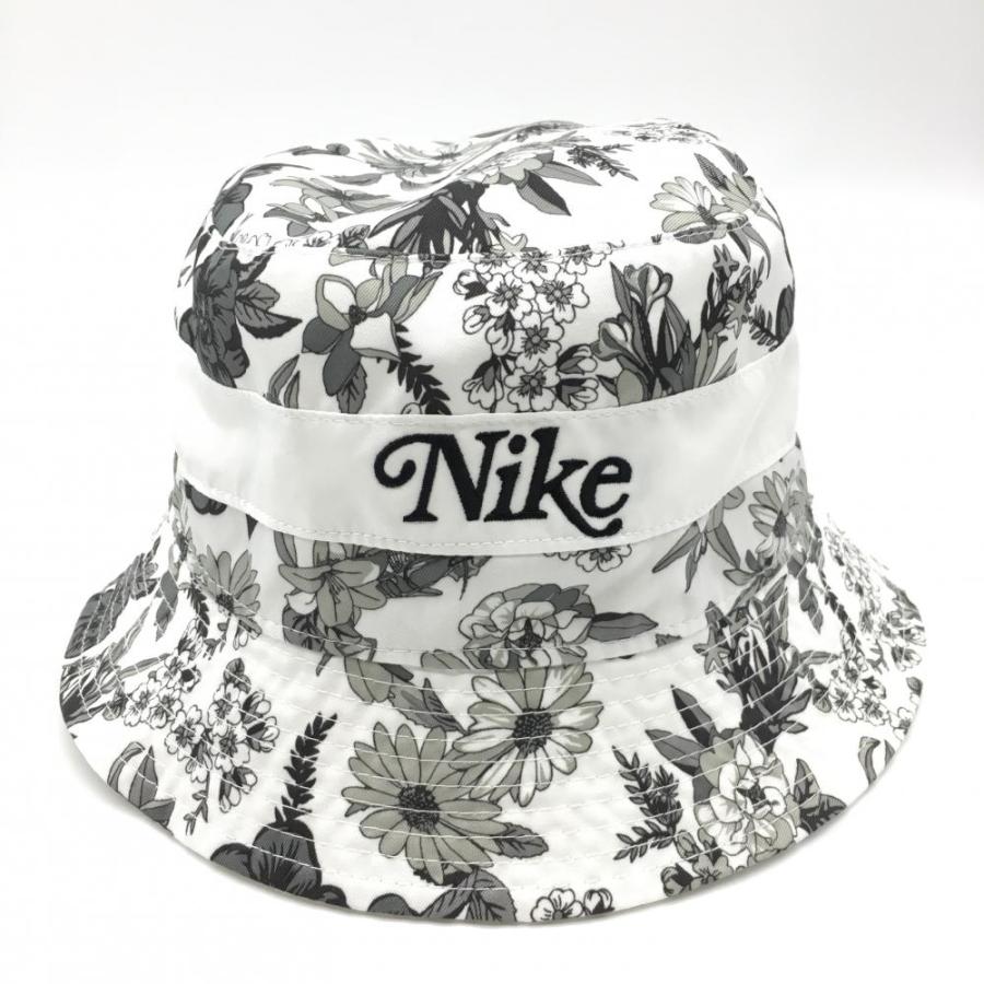 新品タグ付き 00s NIKE ナイキ リバーシブルハット NIKE ナイキ リバーシブルハット 白×グレー 花柄×無地 ティー