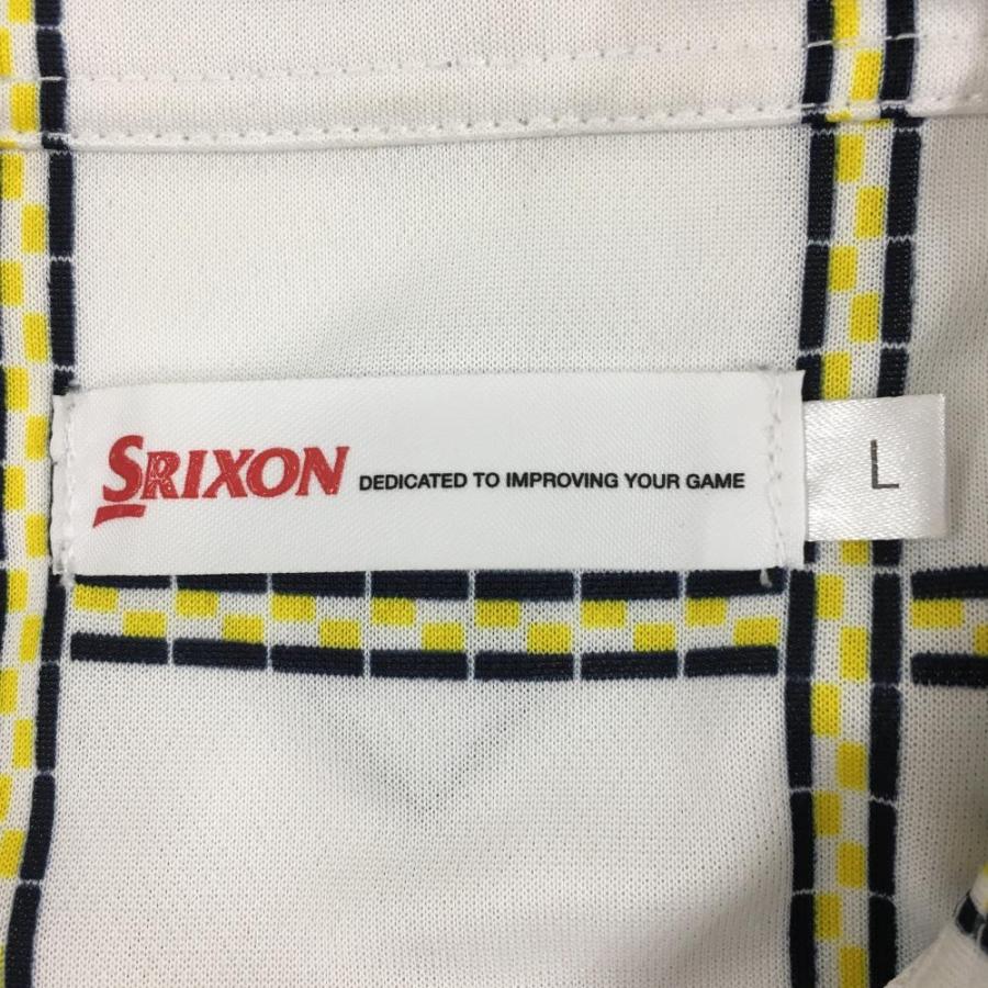 SRIXON スリクソン×レクサス 半袖ポロシャツ 白×ネイビー チェック柄