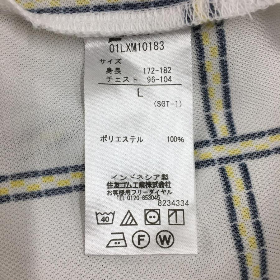SRIXON スリクソン×レクサス 半袖ポロシャツ 白×ネイビー チェック柄