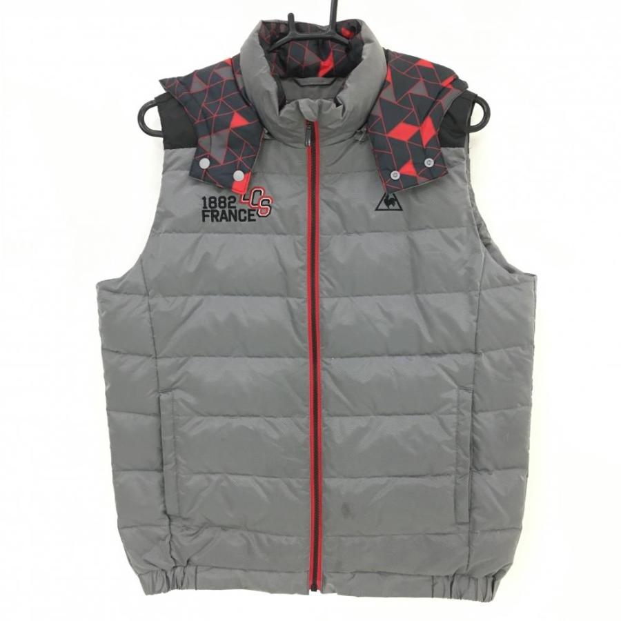 ルコックスポルティフゴルフダウンベストメンズ脱着フード付きサイズL