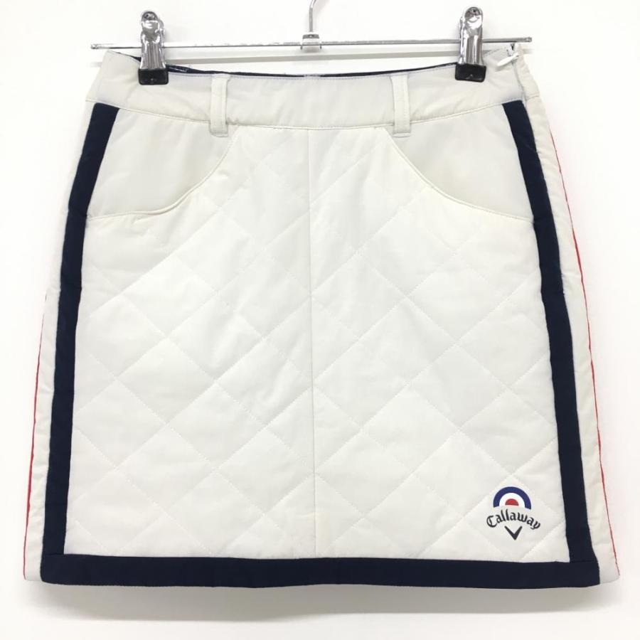 Callaway（キャロウェイ） 中綿スカート 白×ネイビー キルティング