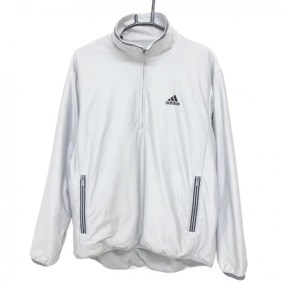 adidas（アディダス） ブルゾン グレー×黒 ハーフジップ 裏地メッシュ