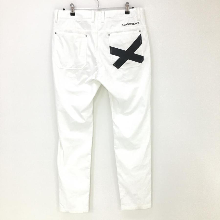 セントアンドリュース　パンツ　総柄　黒　白　M〜L相当　コットン素材 St ANDREWS セントアンドリュース パンツ 白×黒 格子チェック柄織生地
