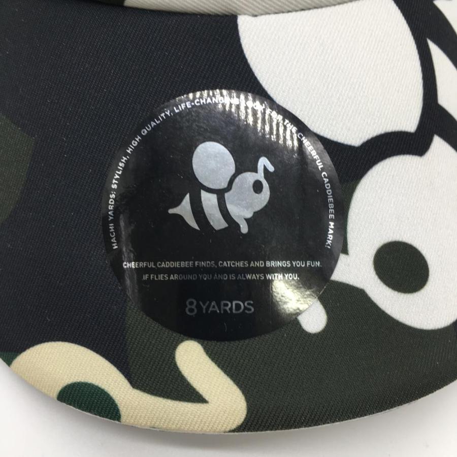 ハチヤーズ サンバイザー 黒×グリーン×白 総柄 ロゴ刺しゅう F ハチヤーズ サンバイザー 黒×グリーン×白 総柄 ロゴ刺しゅう F