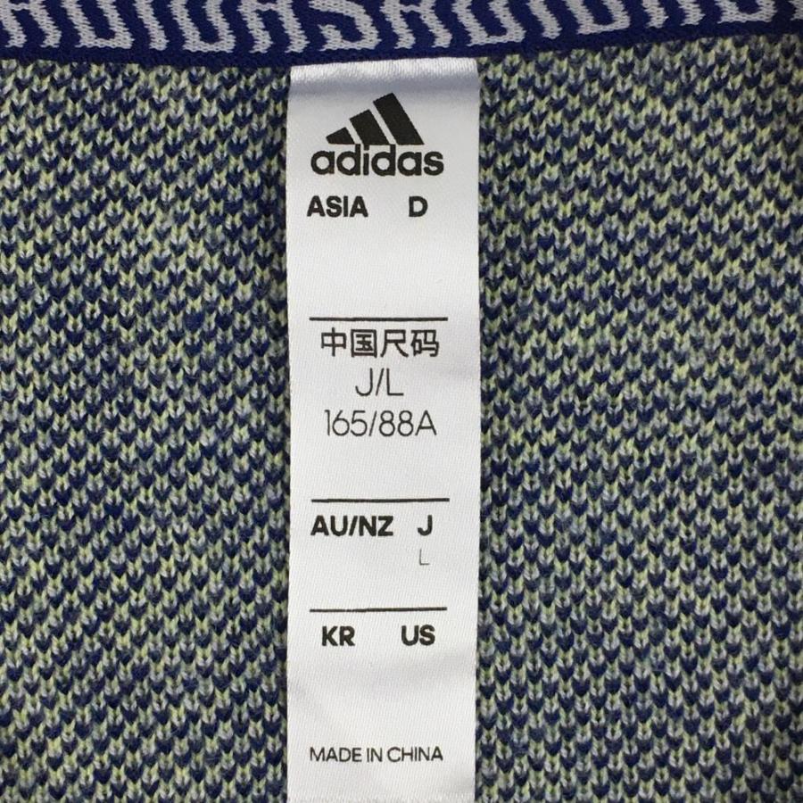 adidas アディダス セーター 白×ブルー チェック×千鳥格子 袖3 adidas アディダス セーター 白×ブルー チェック×千鳥格子 袖3