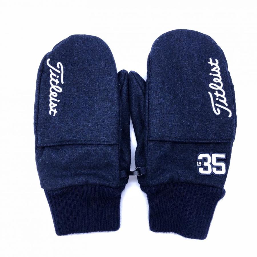 Titleist（タイトリスト） 手袋 ミトングローブ ネイビー×白 裏微起毛