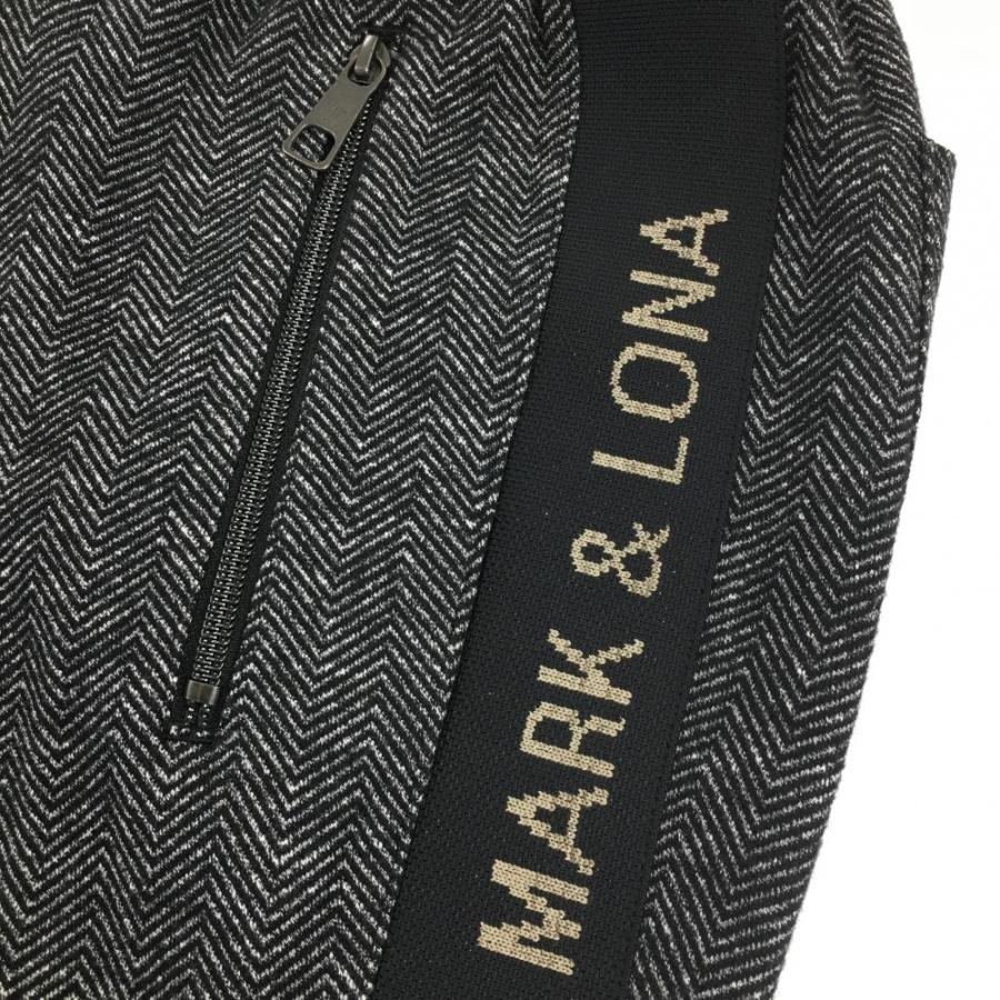 MARK&LONA（マークアンドロナ） パンツ 黒×白 ヘリンボーン柄 サイド