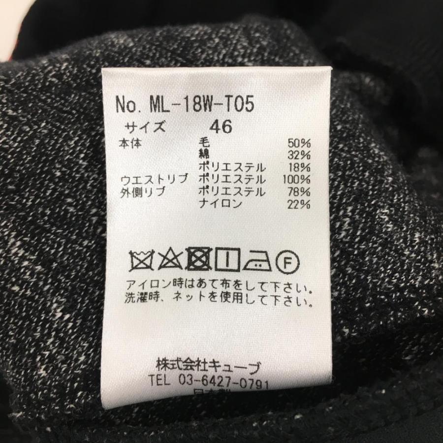 MARK&LONA（マークアンドロナ） パンツ 黒×白 ヘリンボーン柄 サイド