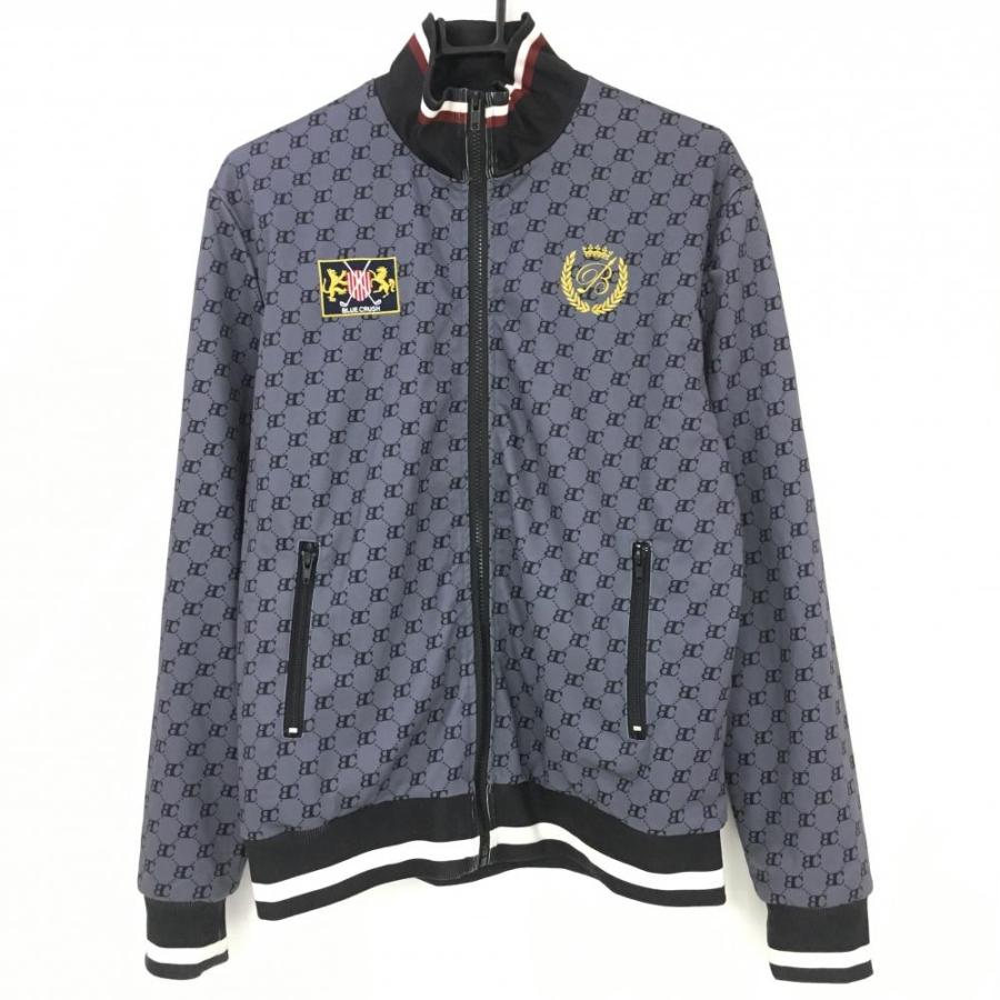 ブルークラッシュ ジャケットブルゾン グレー×黒 総柄 裏メッシュ