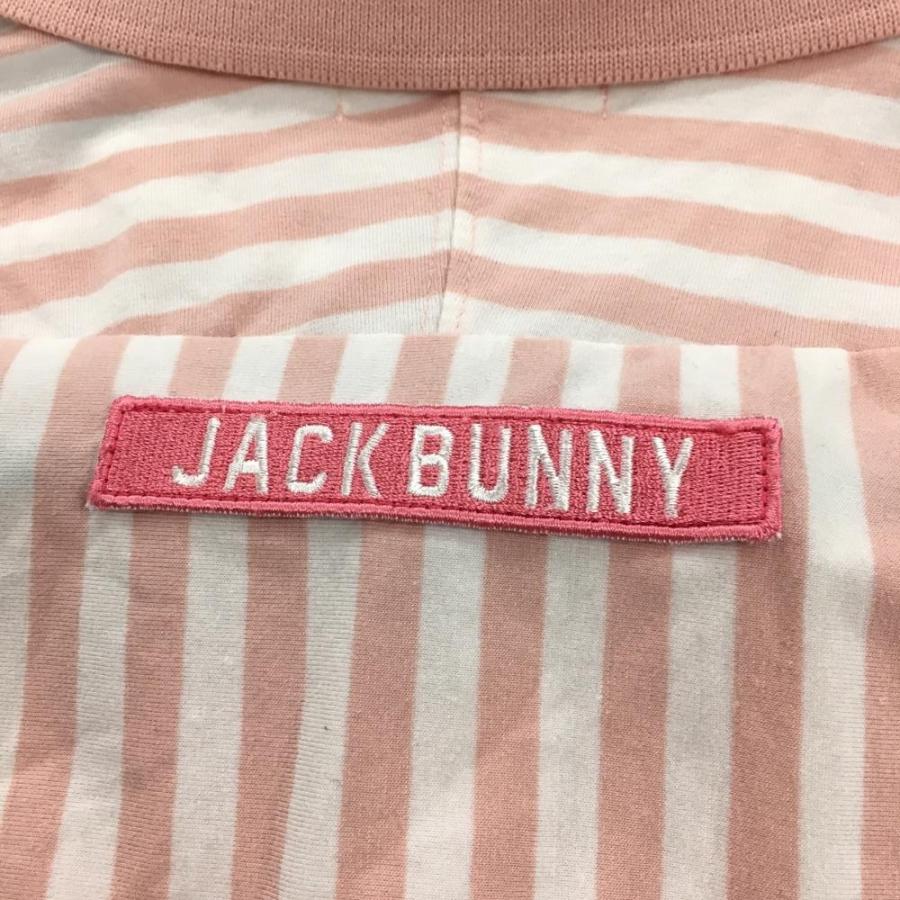 Jack Bunny!!（ジャックバニー） 半袖ポロシャツ ピンク×白 ストライプ