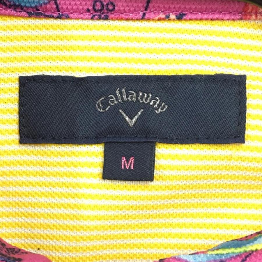 Callaway（キャロウェイ） 半袖ポロワンピース ピンク×マルチカラー 花