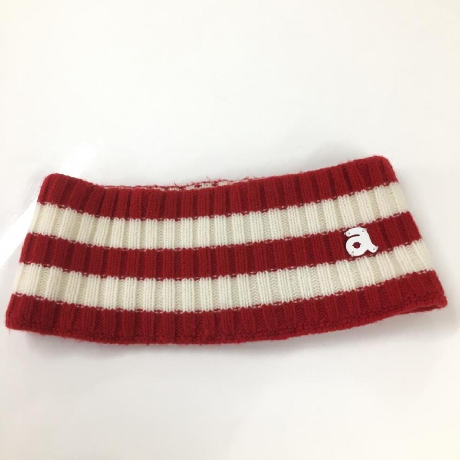 archivio アルチビオ ネックウォーマー付きセーター 白×レッド