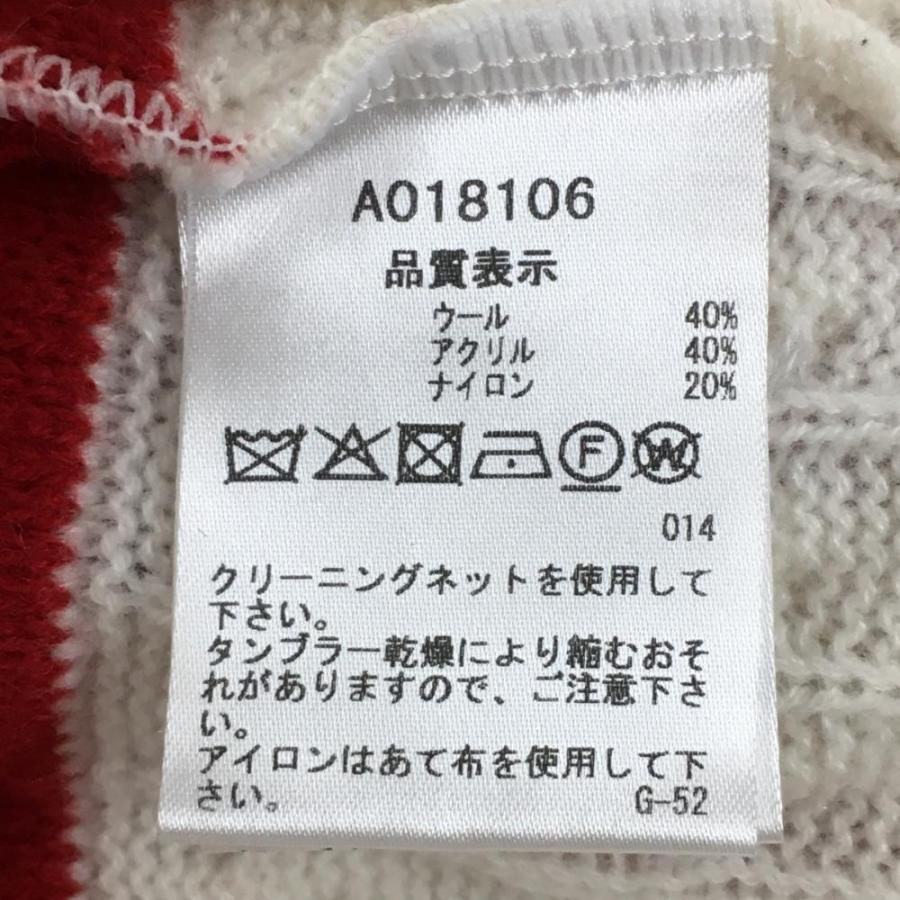 archivio アルチビオ ネックウォーマー付きセーター 白×レッド