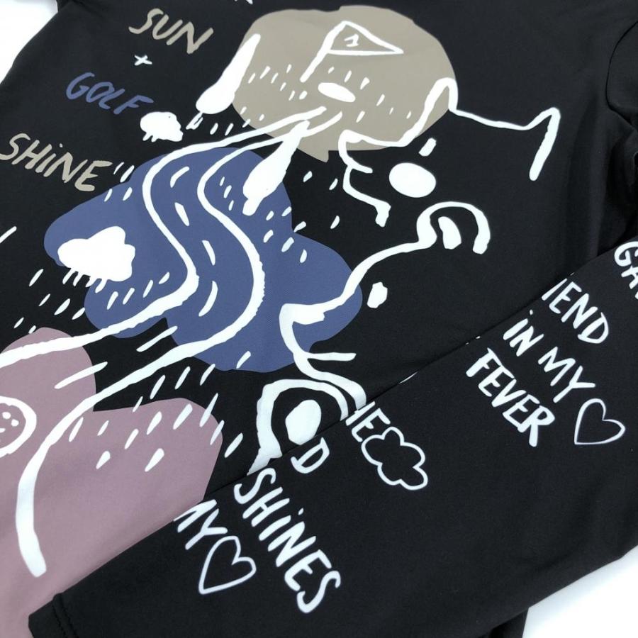 CASTELBAJAC（カステルバジャック） 長袖ハイネックシャツ 黒×白 総柄