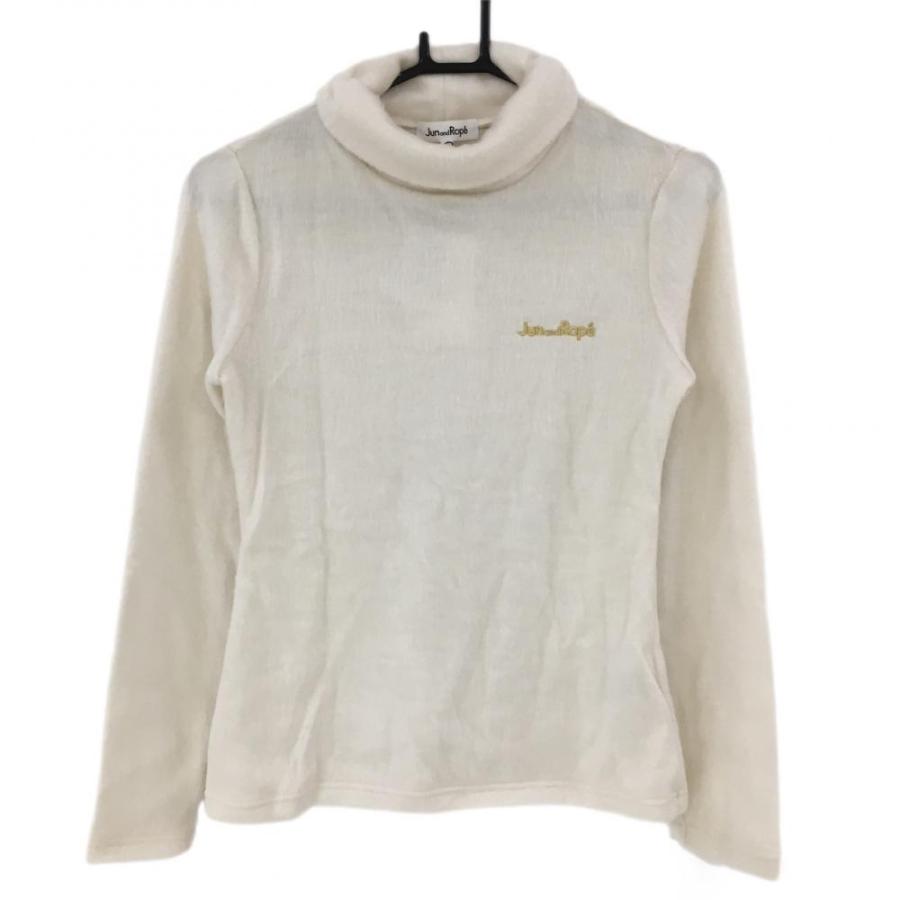 ジュンアンドロペ 長袖ハイネックシャツ 白 起毛 レディース M ゴルフ 