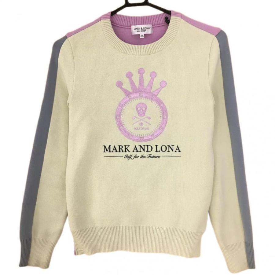 MARK & LONA スカル柄 ニット 38 レディース ゴルフ 美品 MARK&LONA