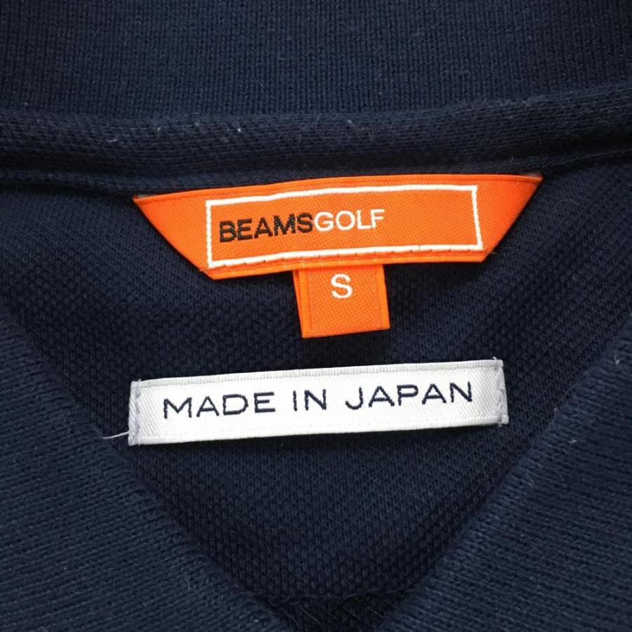 BEAMS ビームスゴルフ 長袖ポロシャツ ネイビー 花刺しゅう 日本 BEAMS ビームスゴルフ 長袖ポロシャツ ネイビー 花刺しゅう 日本