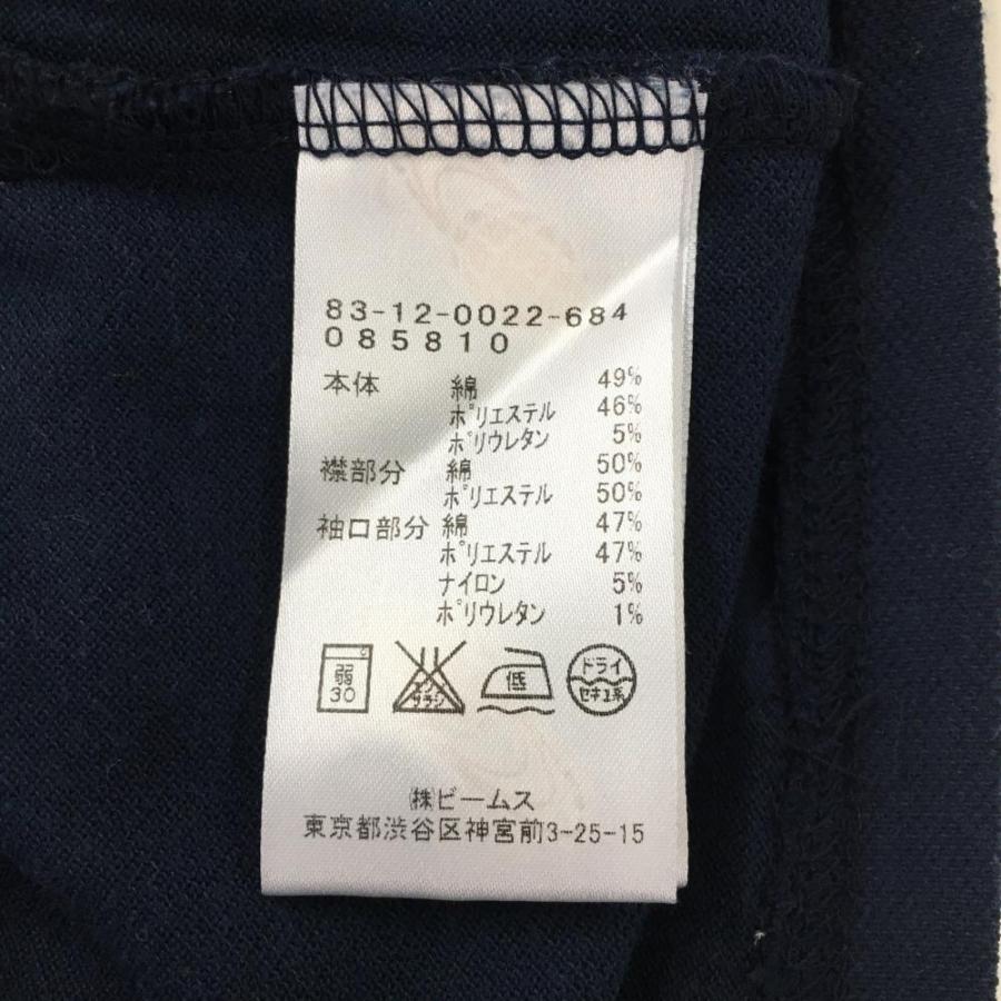 BEAMS ビームスゴルフ 長袖ポロシャツ ネイビー 花刺しゅう 日本 BEAMS ビームスゴルフ 長袖ポロシャツ ネイビー 花刺しゅう 日本