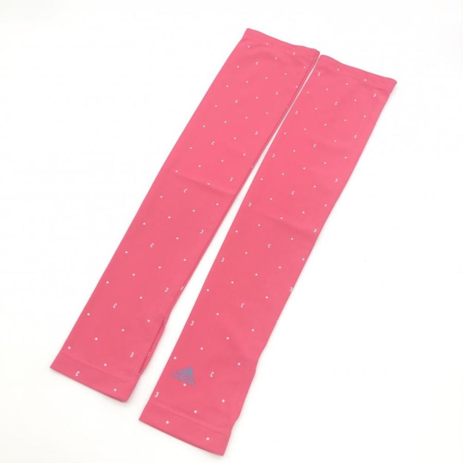 adidas アディダス アームカバー ピンク×白 スクエア柄 サンプル品
