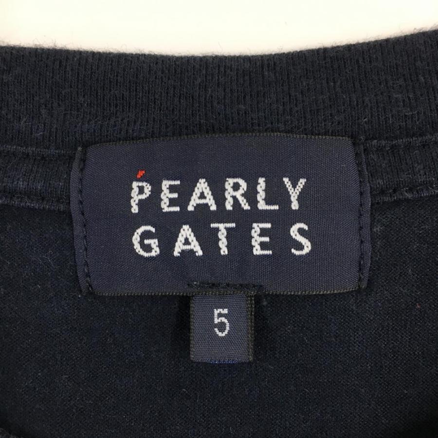 PEARLY GATES（パーリーゲイツ） Tシャツ ネイビーー×白 30周年 ニコ