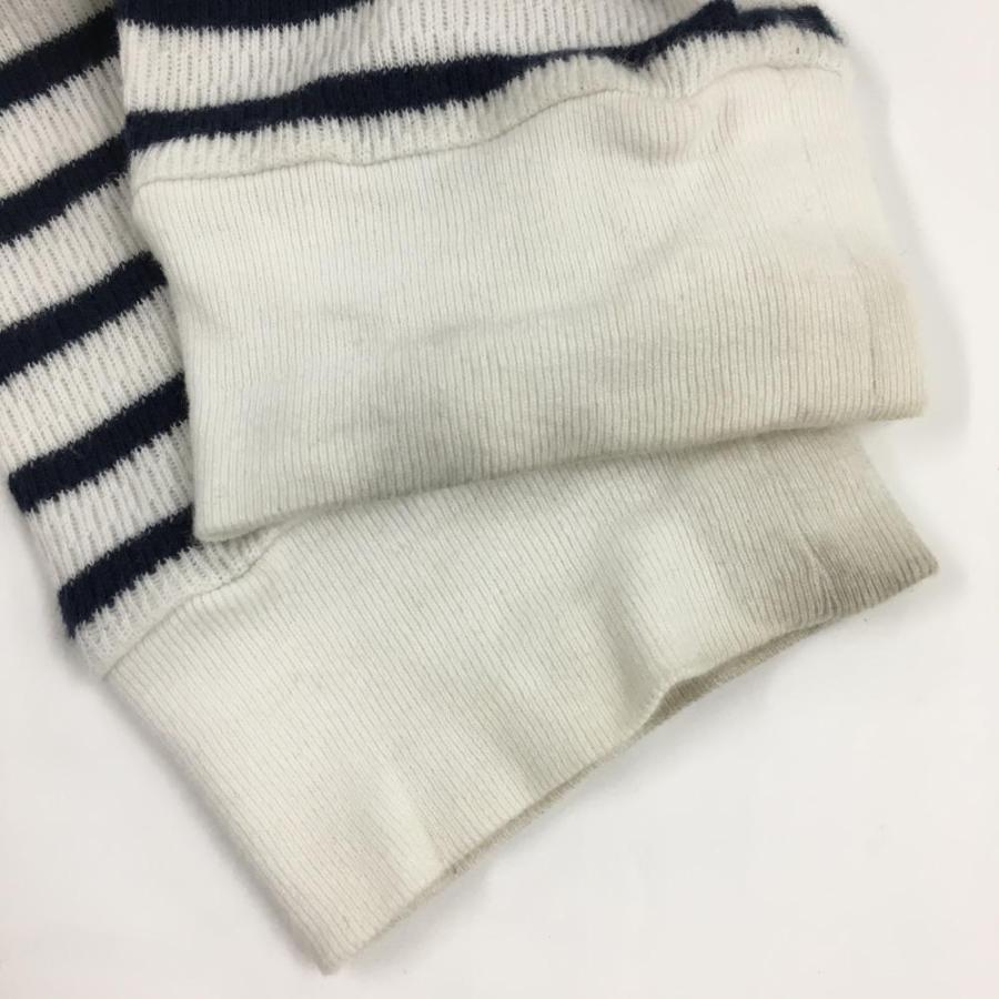 rough&swell ラフアンドスウェル　メンズ　セーター　ニット　ボーダー ラフアンドスウェル セーター 白×ネイビー ボーダー ニット