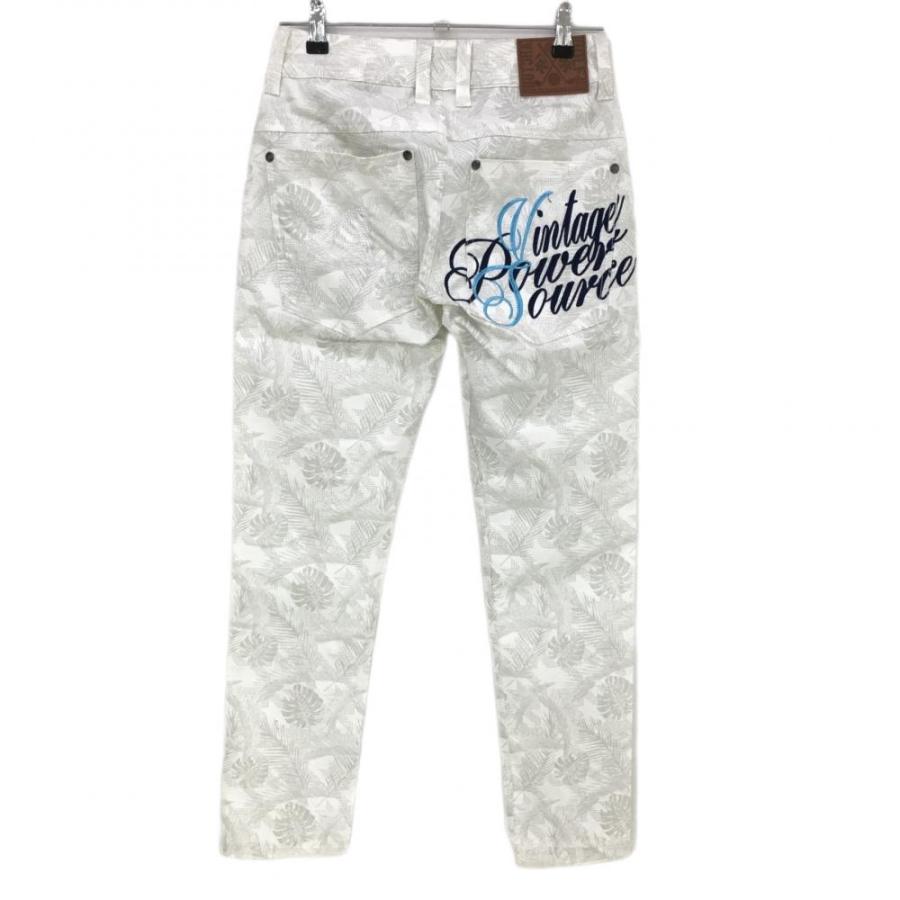 美品 ガッチャ ゴルフ GOTCHA パンツ ストレッチ グレー メンズ L ガッチャゴルフ パンツ 白×グレー リーフ柄 ストレッチ メンズ XS