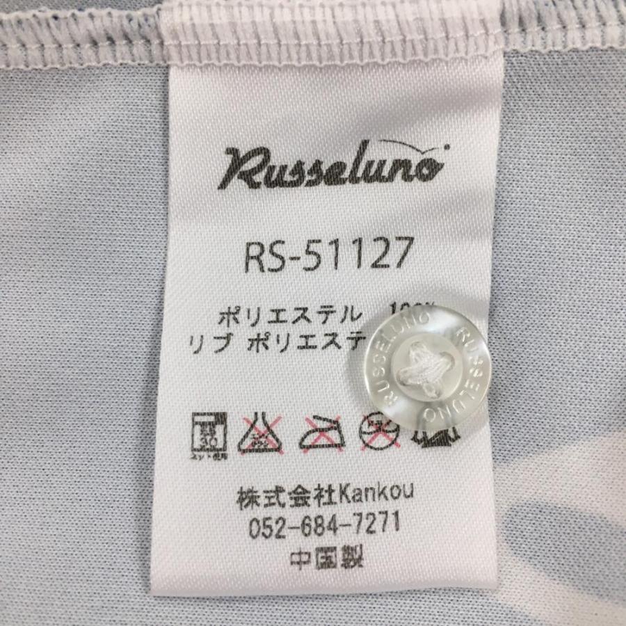 超美品】ラッセルノ 半袖ポロシャツ ネイビー×白 音符柄 星柄 ルチャ