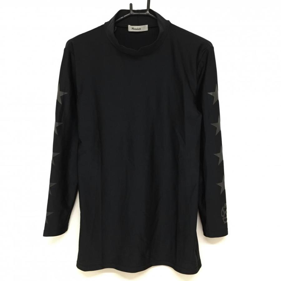 ラッセルノ インナーシャツ 黒×グレー 袖星柄プリント ルチャ