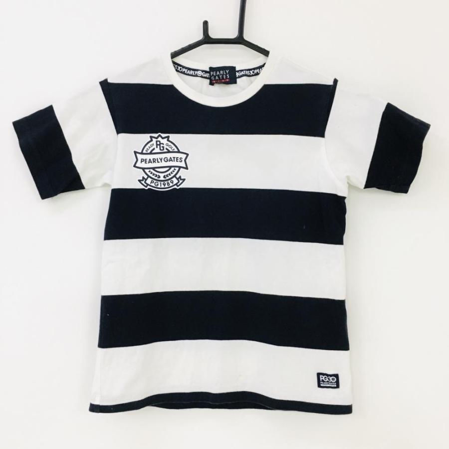 PEARLY GATES（パーリーゲイツ） Tシャツ ネイビー×白 ボーダー 30周年