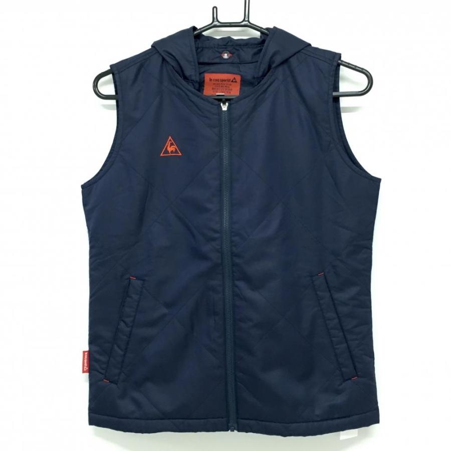 超美品】ルコック 2WAY中綿パーカーベスト ネイビー×レッド