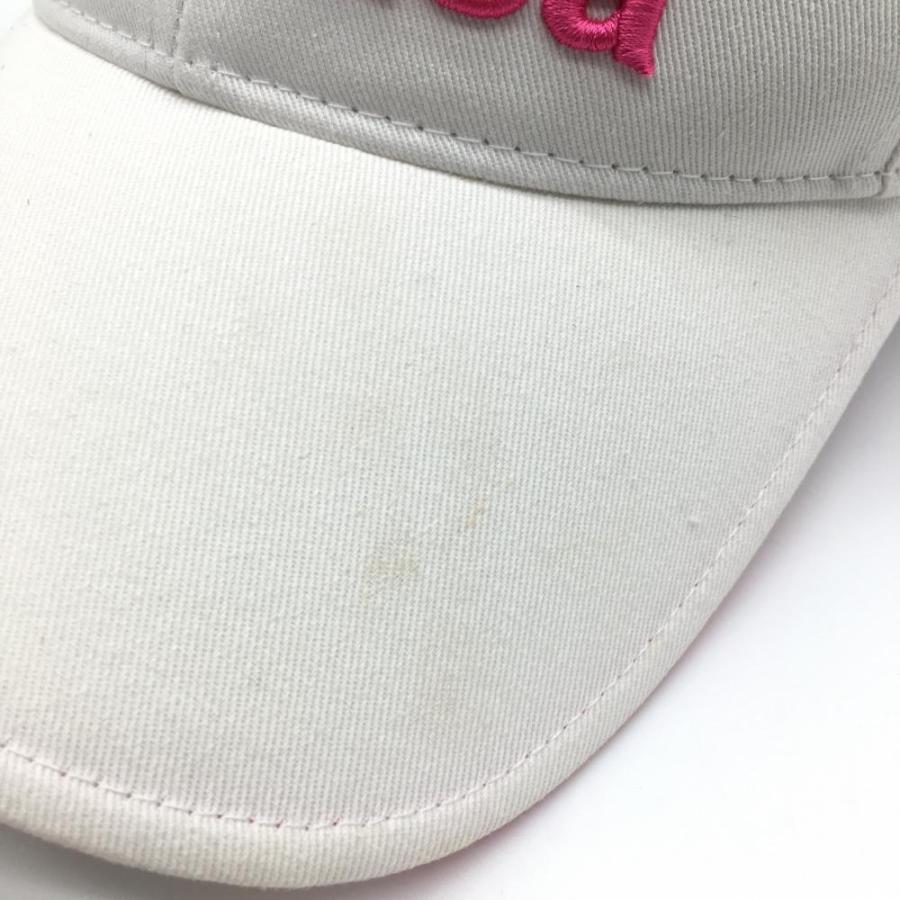 サマンサタバサUNDER25 キャップ 白×ピンク ロゴ刺しゅう