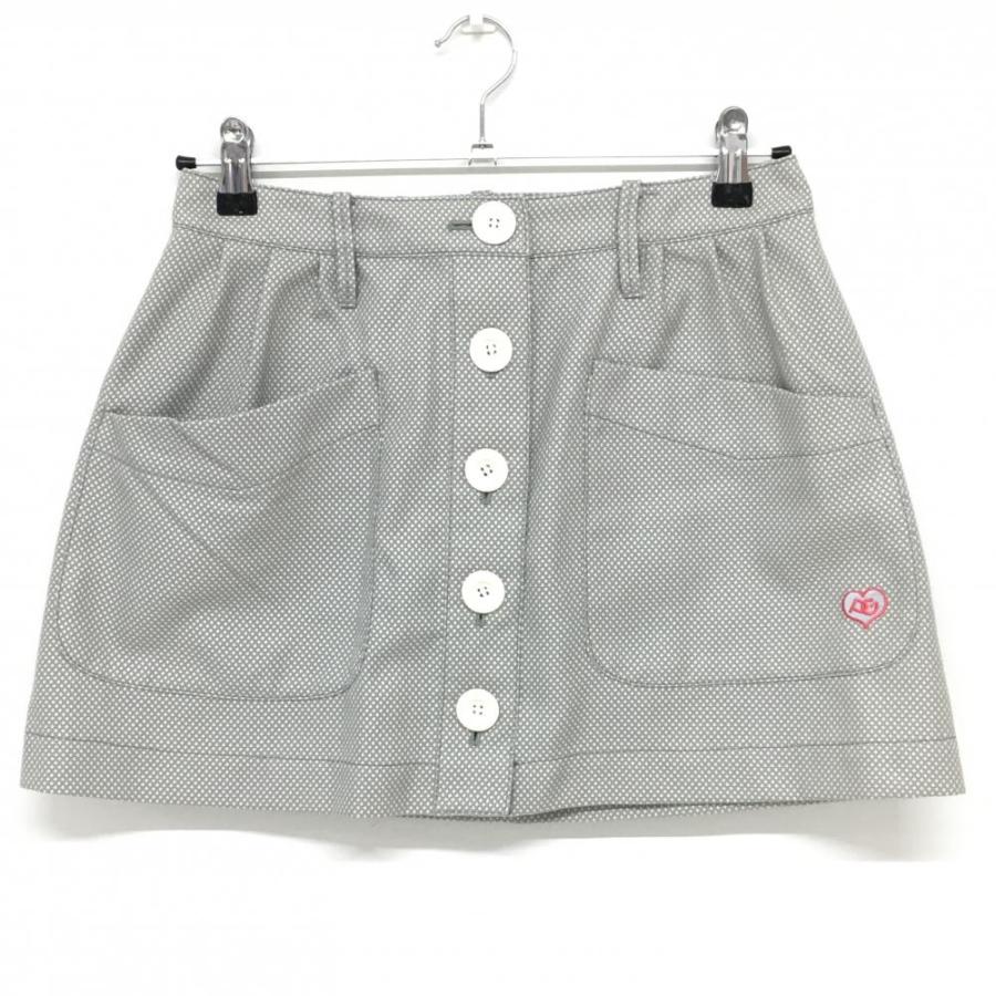 パーリーゲイツ スカート グレー×白 総柄 ミニ レディース 1(M) ゴルフ 